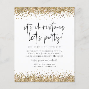 PAPIER   Gold Glitzer Weihnachten Lasse Party Einl