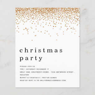 PAPIER   Gold Glitzer Weihnachten Party Einladung