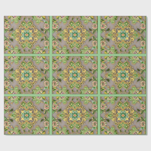 Papier, grün gestrichen geschenkpapier (Flach)