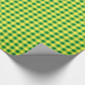 Papier, grün und gelb Gingham Geschenkpapier (Ecke)
