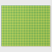 Papier, grün und gelb Gingham Geschenkpapier (Flach)