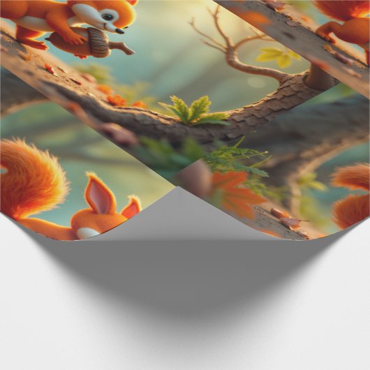Papier-Herbstwald umhüllen Geschenkpapier (Ecke)
