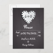 Papier Herz auf Tafelschachtel Hochzeit Speichern  Ankündigungspostkarte (Vorne/Hinten)