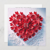 Papier Herz der Schönheit Save the Date oder UAWG Einladung (Vorne/Hinten)