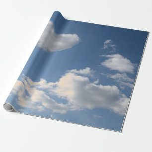 PAPIER HERZGESCHALTET IN BLUE SKY GESCHENKPAPIER