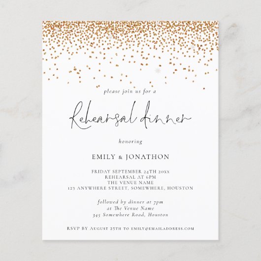 PAPIER | Hochzeitsessen in Gold Glitzer Probe (Vorne)