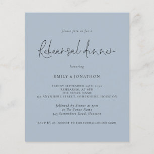 PAPIER Hochzeitsessen Probe Dusty Blue Einladung