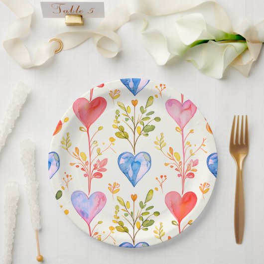 Papier Hochzeitsplatte/Duschherzen Pappteller (Hochzeit)