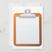 Papier in einer Zwischenablage Einladung (Vorderseite)