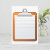 Papier in einer Zwischenablage Einladung (Stehend Vorderseite)