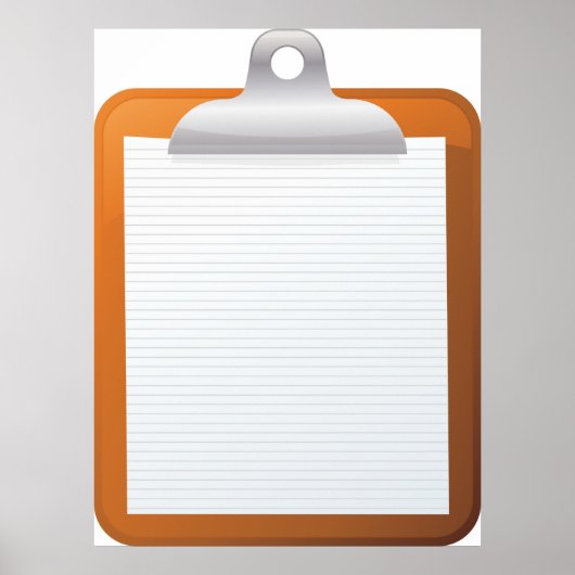 Papier in einer Zwischenablage Poster (Vorne)