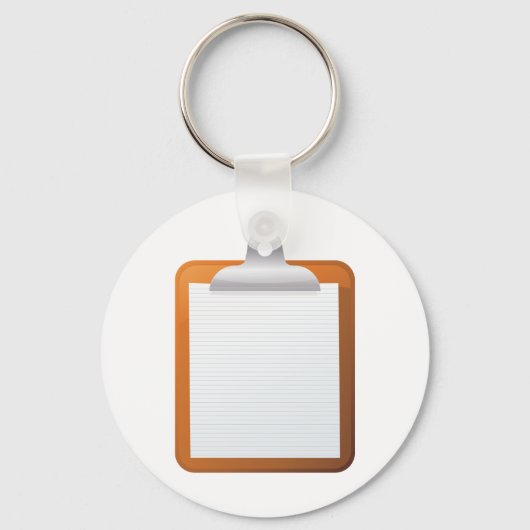 Papier in einer Zwischenablage Schlüsselanhänger (Vorderseite)