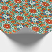 Papier in Türkis, Blau und Rost schneiden Geschenkpapier (Ecke)