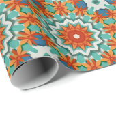 Papier in Türkis, Blau und Rost schneiden Geschenkpapier (Rolleneckpunkt)