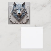 Papier ist ein 3D-Volumenschnitt eines Wolfskopfes Quadratische Visitenkarte (Vorne/Hinten)