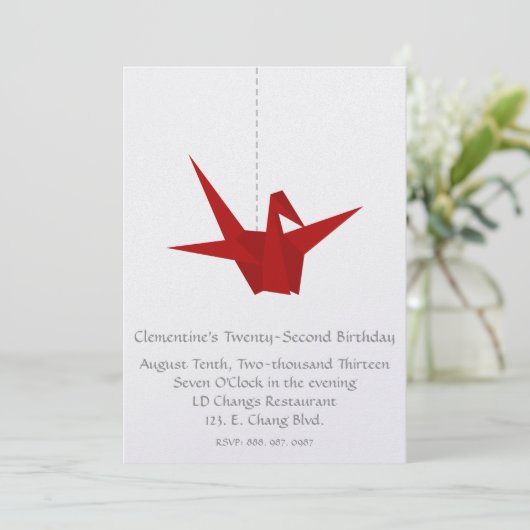 PAPIER-KREBSLAGE EINLADUNG (Stehend Vorderseite)