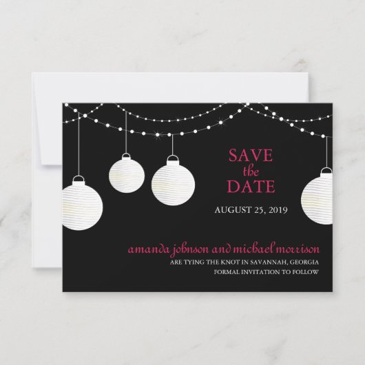 Papier Lattern Hochzeit Speichern Sie das Datum Save The Date (Vorderseite)