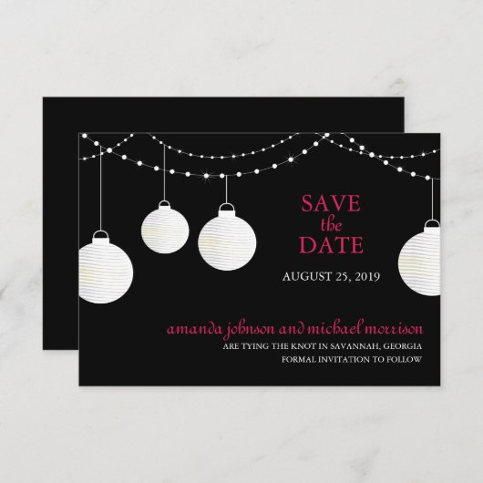 Papier Lattern Hochzeit Speichern Sie das Datum Save The Date (Vorne/Hinten)