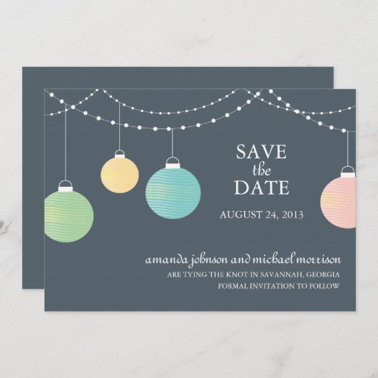 Papier Lattern Hochzeit Speichern Sie das Datum Save The Date (Vorne/Hinten)