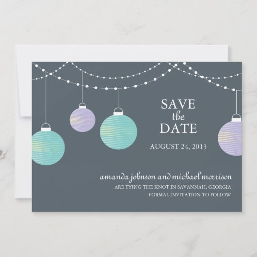 Papier Lattern Hochzeit Speichern Sie das Datum Save The Date (Vorderseite)