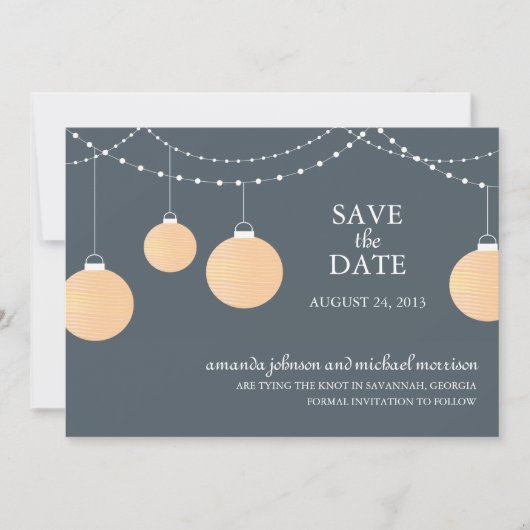 Papier Lattern Hochzeit Speichern Sie das Datum Save The Date (Vorderseite)