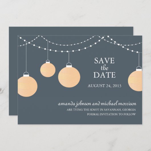 Papier Lattern Hochzeit Speichern Sie das Datum Save The Date (Vorne/Hinten)
