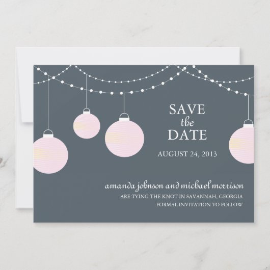 Papier Lattern Hochzeit Speichern Sie das Datum Save The Date (Vorderseite)