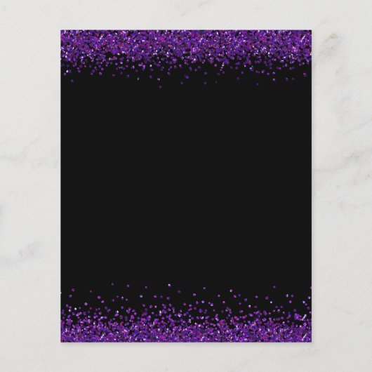 PAPIER Lila Glitzer Weihnachts-Party Black Invite (Hinten)