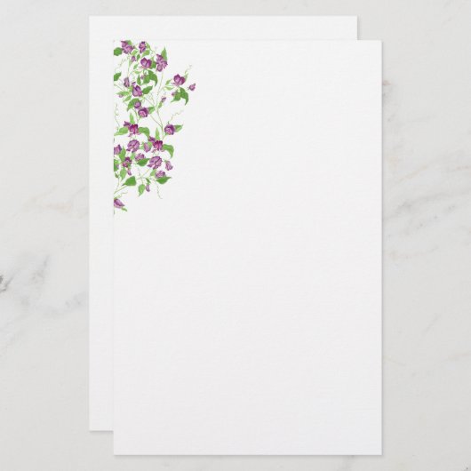 Papier-Lila Platterbsen Briefpapier (Vorne/Hinten)