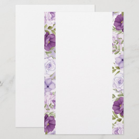 Papier-Lila Rose Briefpapier (Vorne/Hinten)