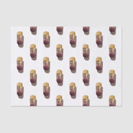 Papier lindert mit Aquarell des Korks des Weins (Vorderseite)