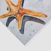 Papier lindert mit Aquarell von Seestern (Ausschnitt)