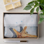 Papier lindert mit Aquarell von Seestern (Geschenk)