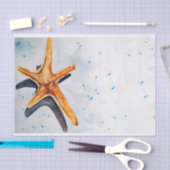 Papier lindert mit Aquarell von Seestern (Handwerk)