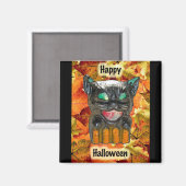 Papier Mache Halloween Cat Magnet (Vorderseite/Rückseite)