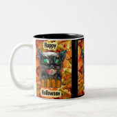 Papier Mache Halloween Cat Tasse (Links)