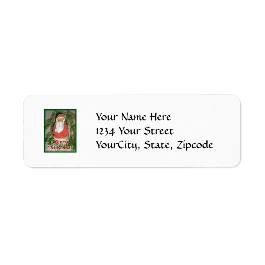 Papier-Mache-Red-Coated-Santa-Address-Label (Vorne)