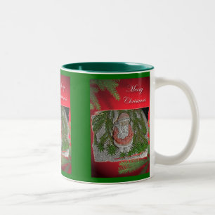 Papier Mache Red Coated Santa Merry Weihnachtsfeie Zweifarbige Tasse