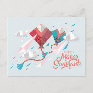 Papier-Makar-Sankranti-Drachen Einladungspostkarte