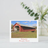 Papier Mill Covered Bridge Bennington VT Postkarte (Stehend Vorderseite)