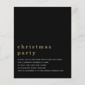 PAPIER | Minimal Gold Black Christmas Party Einlad (Vorne)