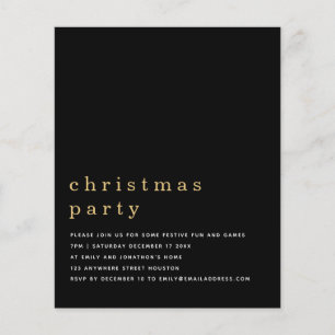PAPIER   Minimal Gold Black Christmas Party Einlad