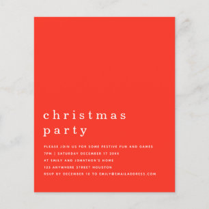 PAPIER Minimal Red White Christmas Party Einladu