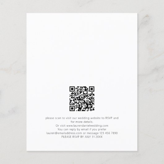 PAPIER Minimalistischer QR-Code Schwarz-weiße Hoch (Hinten)