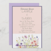 PAPIER Minimalistischer Text QR Code Blumenzehen Einladung (Vorne/Hinten)