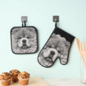 PAPIER MIRAGE Blue Chow Ofenhandschuh & Topflappen-Set