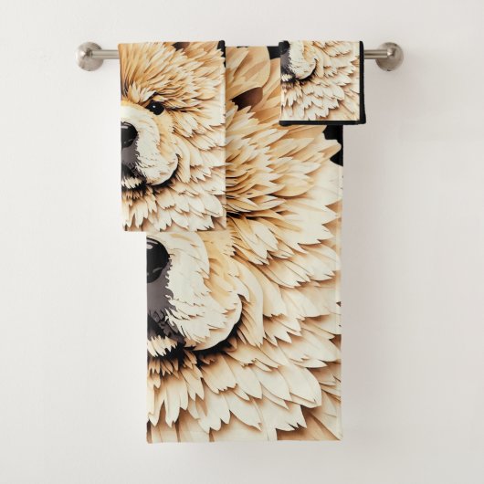 PAPIER MIRAGE Cream Chow Badhandtuch Set (Insitu)