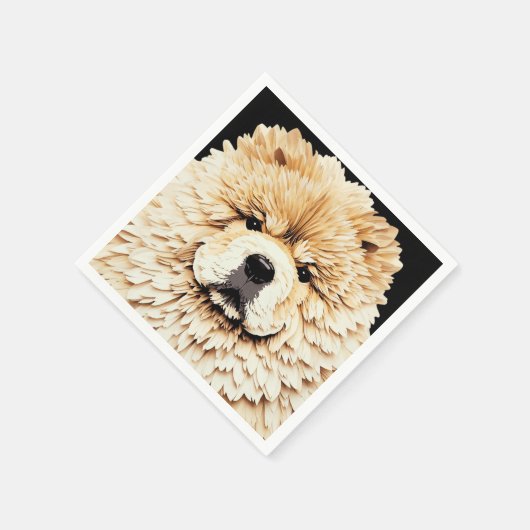 PAPIER MIRAGE Cream Chow Serviette (Ecke)