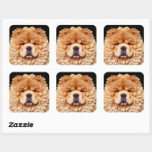 PAPIER MIRAGE Red Chow Quadratischer Aufkleber (Blatt)