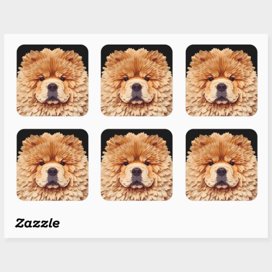 PAPIER MIRAGE Red Chow Quadratischer Aufkleber (Blatt)